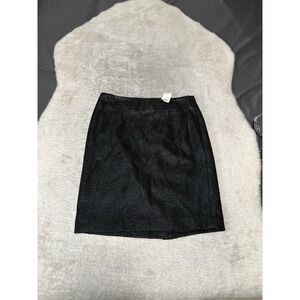 Banana Republic Textured Faux Leather Enclosed Zipper Mini‎ Skirt Black Size 10